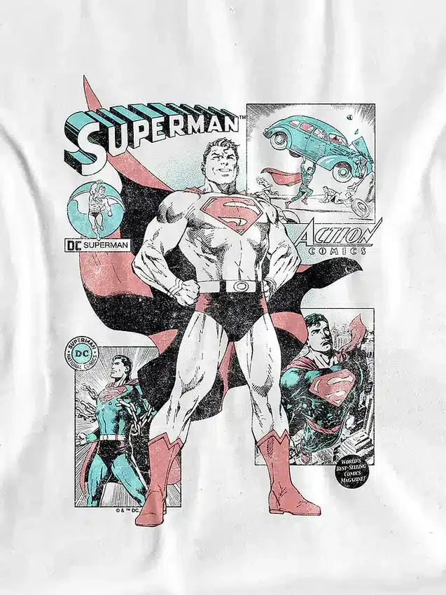 Grafisk T-skjorte for barn med Superman-tegneseriepaneler