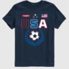 Grafisk T-skjorte for barn med USA-fotballtrøye-motiv