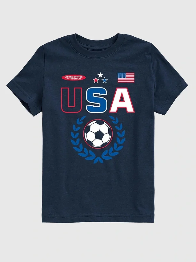 Grafisk T-skjorte for barn med USA-fotballtrøye-motiv