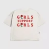 Grafisk T-skjorte for jenter med «Support Girls»-motiv