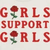 Grafisk T-skjorte for jenter med «Support Girls»-motiv
