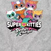 Grafisk T-skjorte med kort erme og «Super Kitties»-logo for småbarn