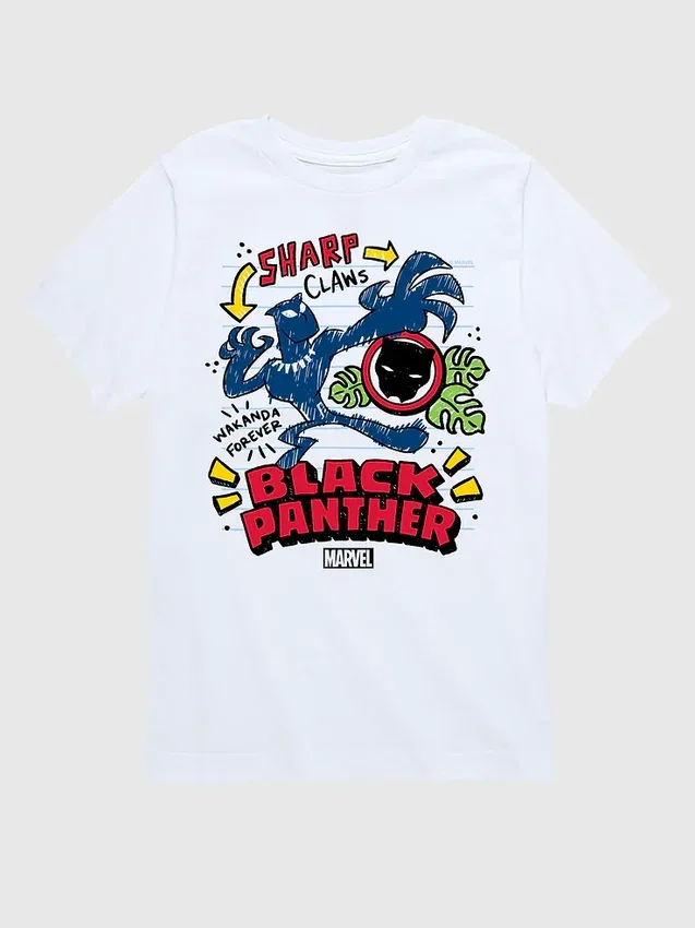 Grafisk T-skjorte med korte ermer for småbarn: Marvel Black Panther Doodle