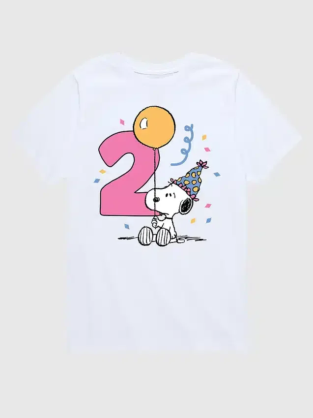 Grafisk T-skjorte med korte ermer for småbarn – Peanuts 2-årsdag