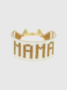 Hart hvitt og gull Mama-armbånd