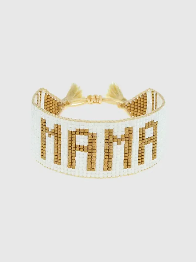 Hart hvitt og gull Mama-armbånd