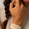 Hart hvitt og gull Mama-armbånd