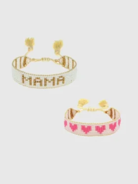 Hart Mini and Me Gold Mama og rosa hjerter