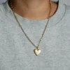 Hart Small Ribbed Heart of Gold-halskjede