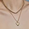 Hart Small Ribbed Heart of Gold-halskjede