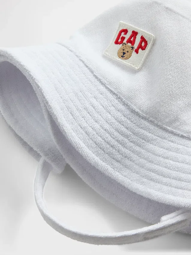 Hatt i frotté med Brannan Bear-logo for Baby og Småbarn