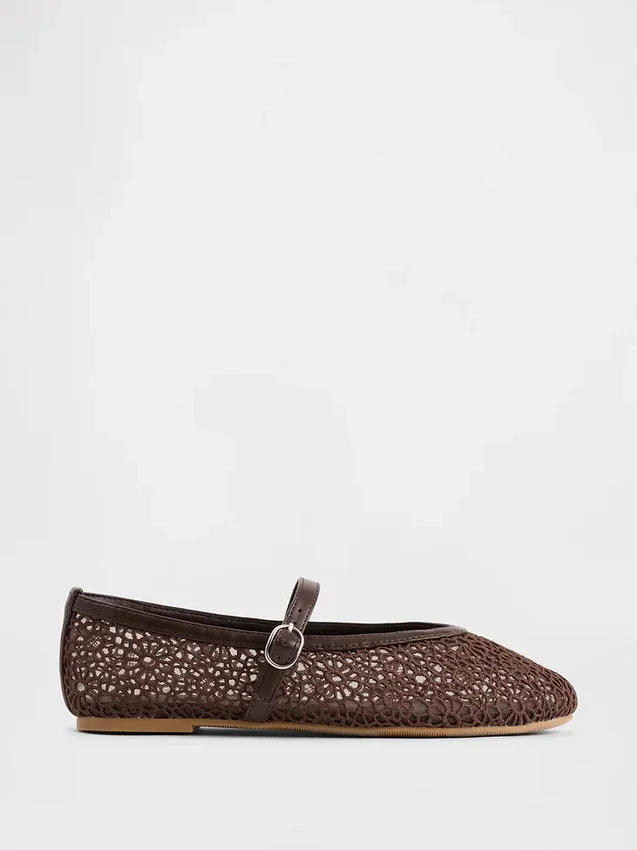 Heklede Mary Jane-ballerinasko for barn