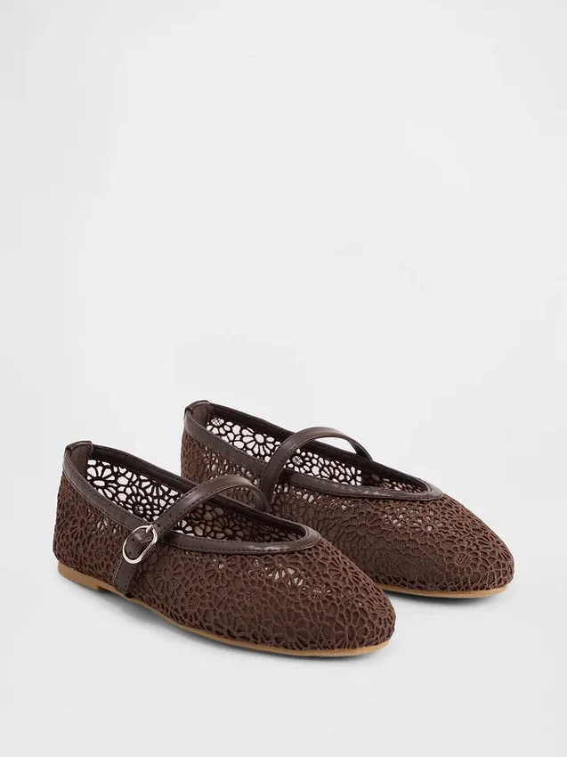 Heklede Mary Jane-ballerinasko for barn