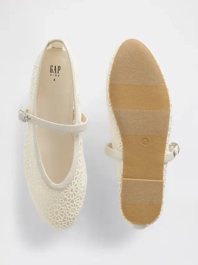 Heklede Mary Jane-ballerinasko for barn