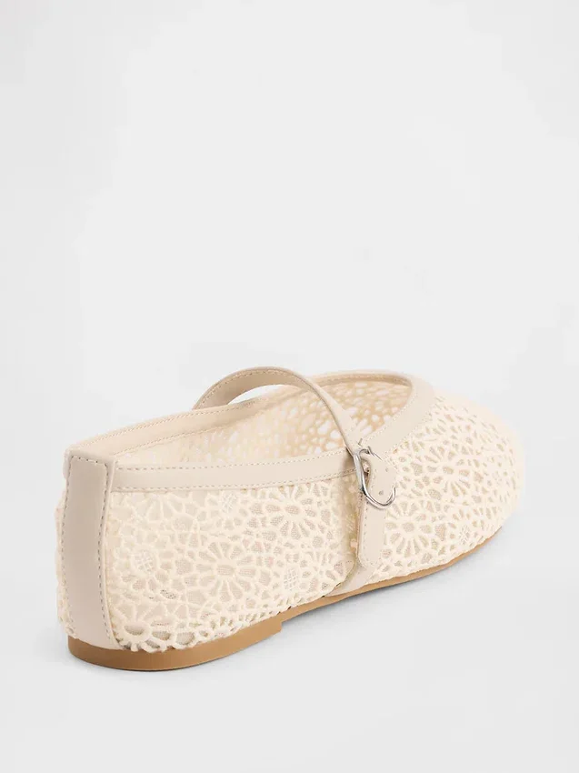 Heklede Mary Jane-ballerinasko for barn