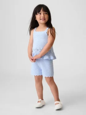 Heklede shorts med bølget kant for Baby og Småbarn
