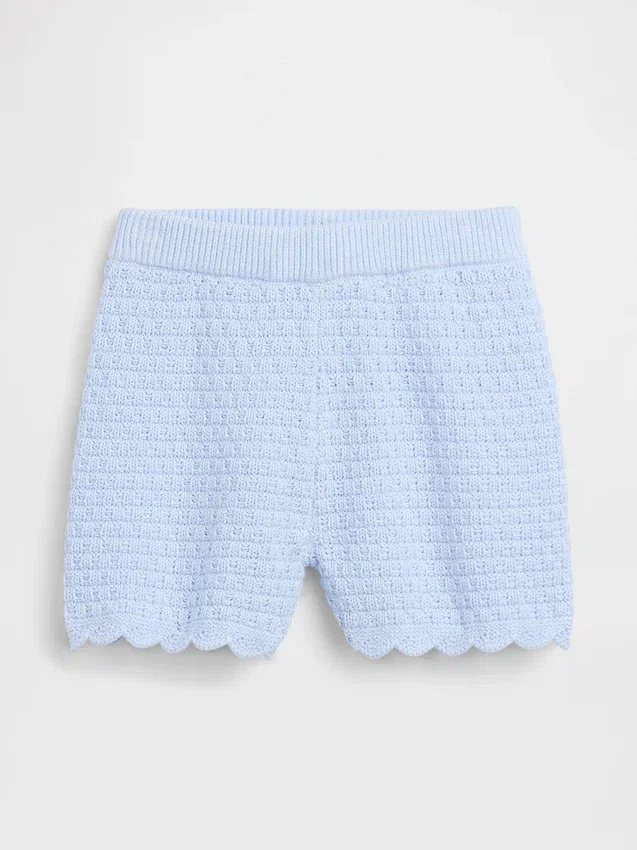 Heklede shorts med bølget kant for Baby og Småbarn