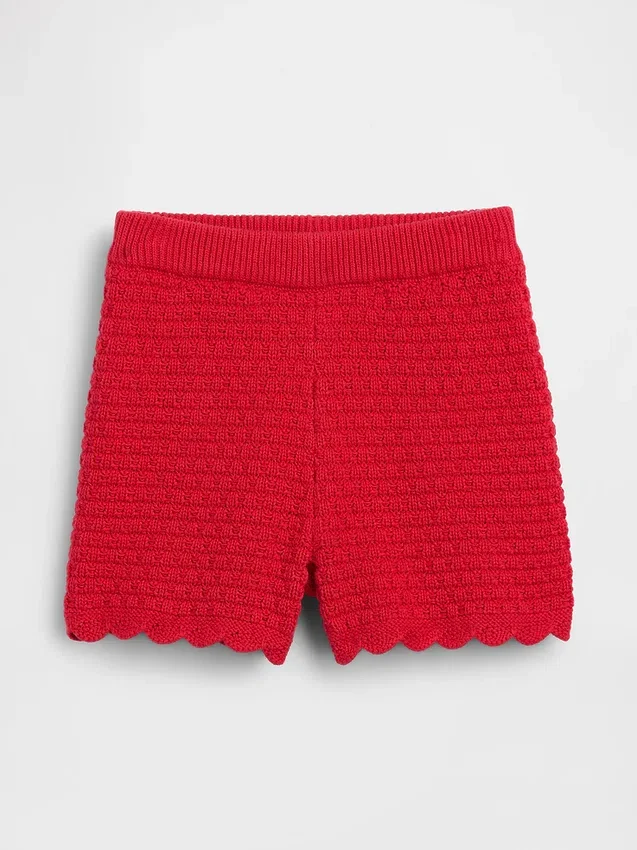Heklede shorts med bølget kant for Baby og Småbarn