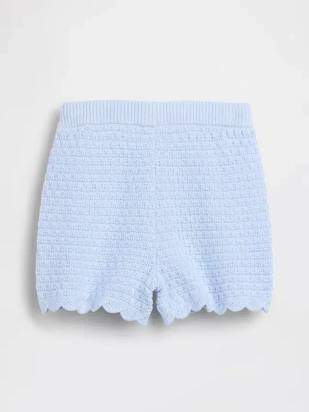 Heklede shorts med bølget kant for Baby og Småbarn