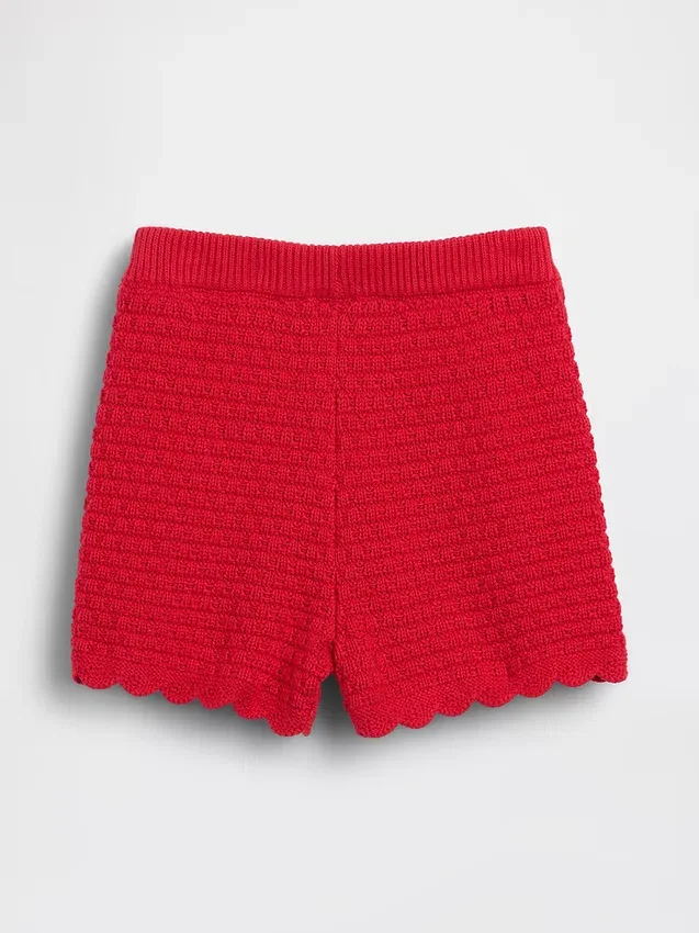 Heklede shorts med bølget kant for Baby og Småbarn