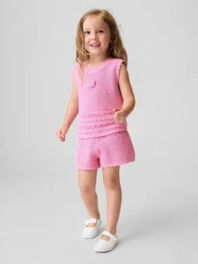 Heklede shorts med elastisk linning for Baby og Småbarn