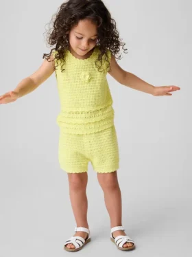Heklede shorts med elastisk linning for Baby og Småbarn