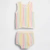 Heklet stripet tank-set til baby