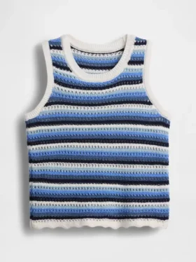 Heklet stripet tank-top for barn
