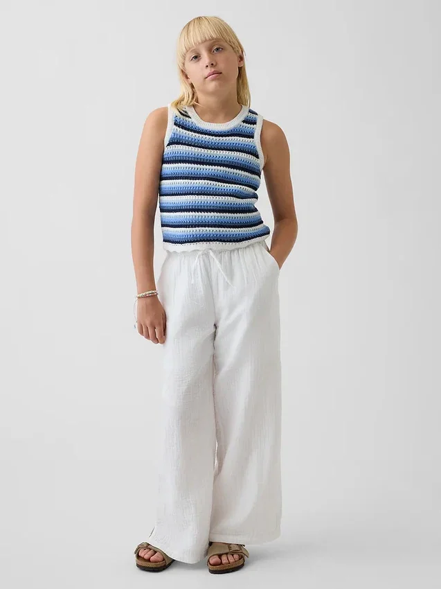Heklet stripet tank-top for barn