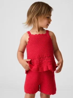 Heklet tank-top med bølget kant for Baby og Småbarn