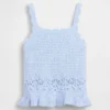 Heklet tank-top med bølget kant for Baby og Småbarn