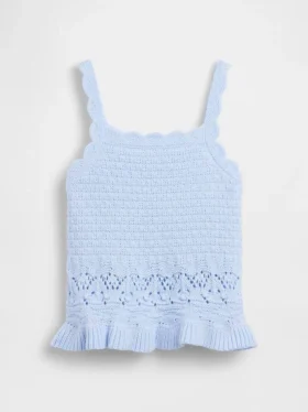 Heklet tank-top med bølget kant for Baby og Småbarn