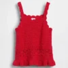 Heklet tank-top med bølget kant for Baby og Småbarn