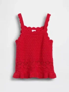 Heklet tank-top med bølget kant for Baby og Småbarn