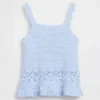 Heklet tank-top med bølget kant for Baby og Småbarn