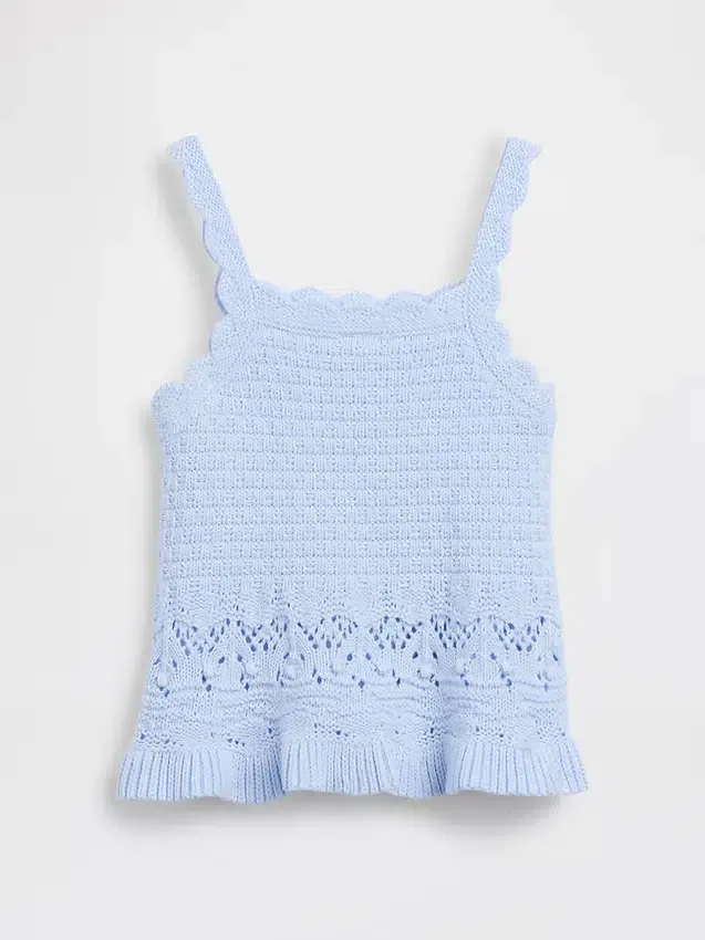 Heklet tank-top med bølget kant for Baby og Småbarn
