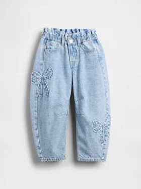 Hestesko-Jeans med sløyfe for Baby og Småbarn