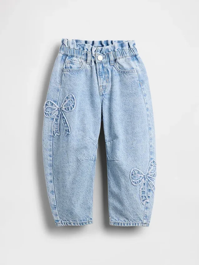Hestesko-Jeans med sløyfe for Baby og Småbarn