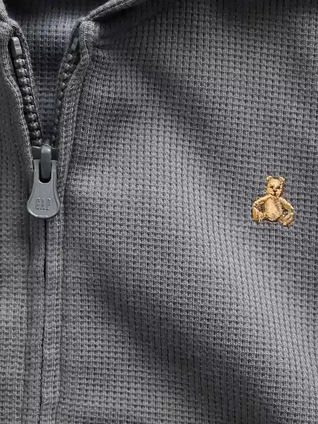 Hettegenser med glidelås i vaffelstrikk for Baby og Småbarn