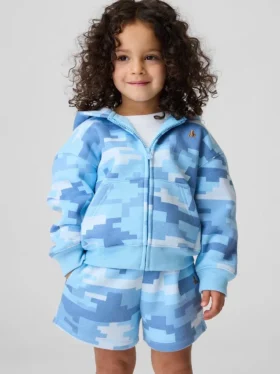 Hettegenser med glidelås i Vintagesoft-kamuflasje for Baby og Småbarn