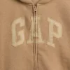 Hettegenser med glidelås og Vintagesoft-logo for barn
