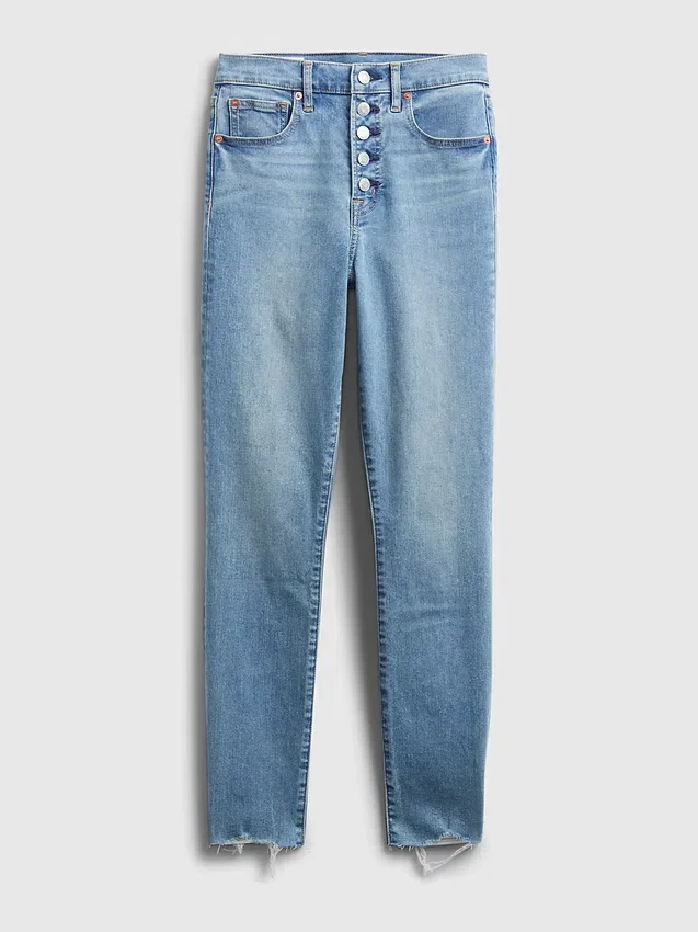 High Rise True Skinny-Jeans med skjulte, utjevnende lommer