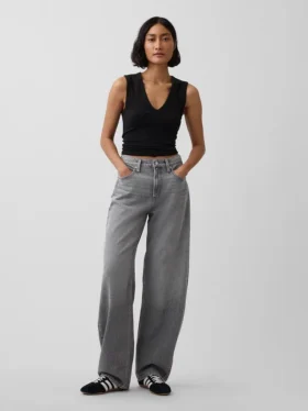 High Rise Ultrasoft Barrel-Jeans
