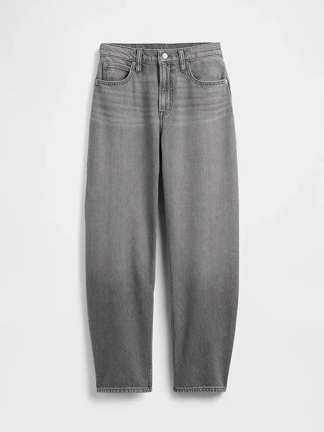 High Rise Ultrasoft Barrel-Jeans