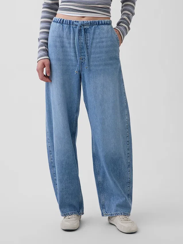 High Rise Ultrasoft Easy Barrel-Jeans