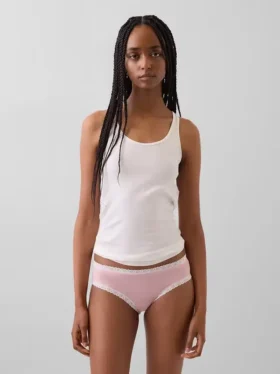 Hipster-truse i økologisk stretchbomull med blonder