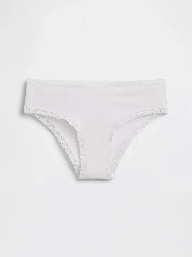 Hipster-truse i økologisk stretchbomull med blonder