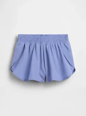 Hurtigtørkende løpeshorts med sommerfuglkant for barn