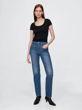 Høy midje, western-inspirerte, slanke, rette Jeans i 90-tallsstil