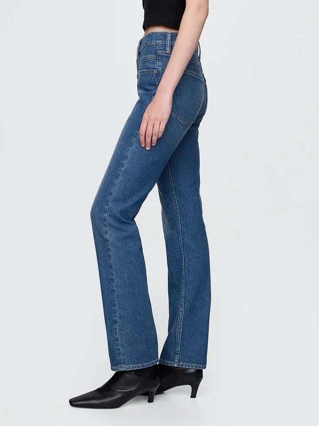 Høy midje, western-inspirerte, slanke, rette Jeans i 90-tallsstil